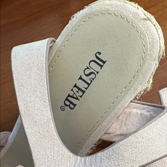 Women's Pink Espadrille Wedge Sandals Size 8/8.5 - Picture 7 of 7